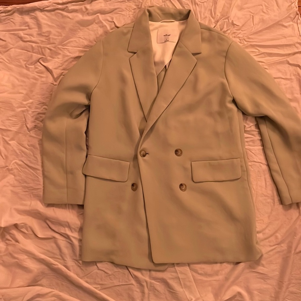 Lime green Wilfred oversized blazer.